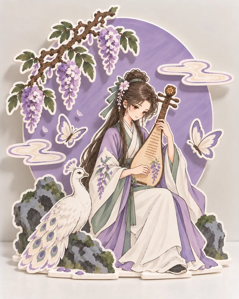 紫藤引蝶课效图